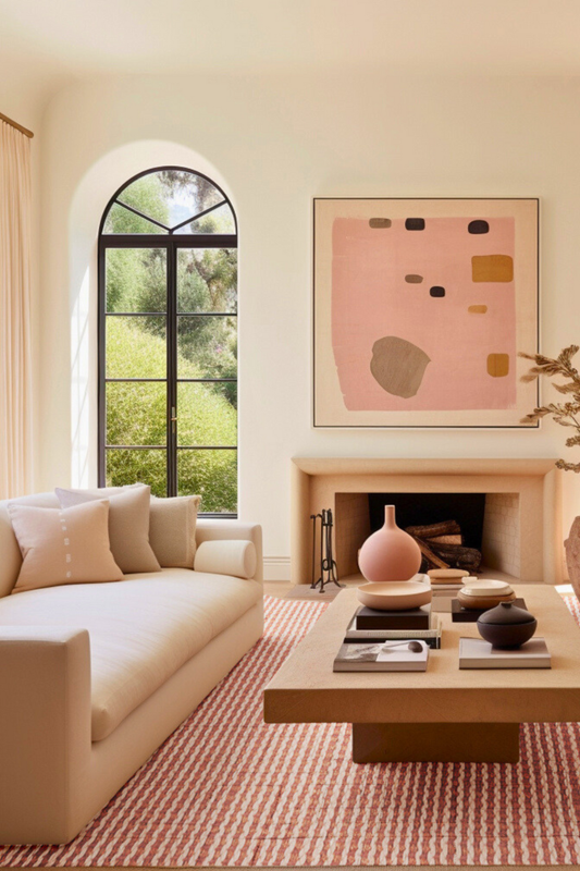 Scallop Stripe Rug - Topaz and Bisque