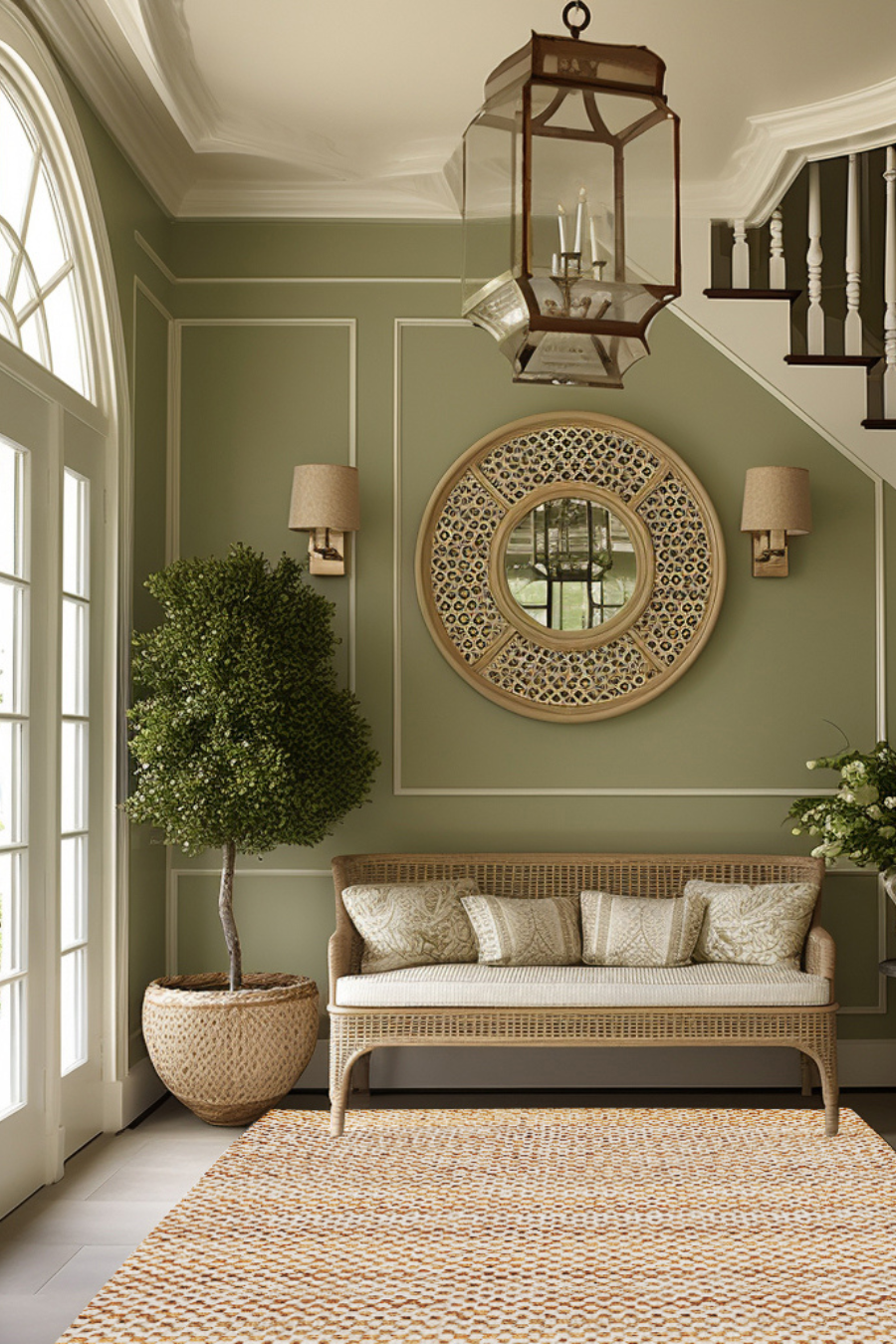 Check Rug Sample - Natural and Eggshell