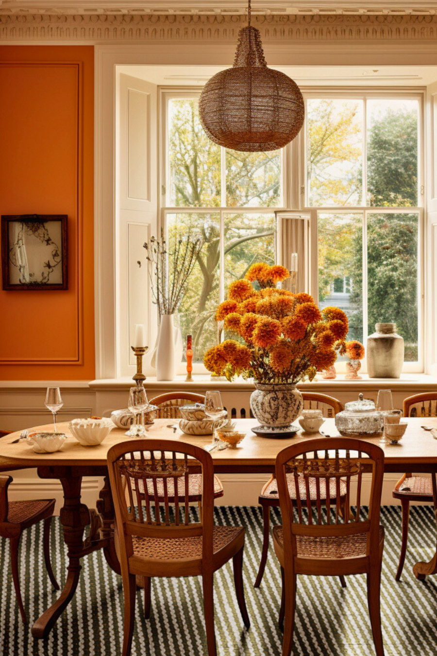 Scallop Stripe Rug Sample - Sapphire and Eggshell