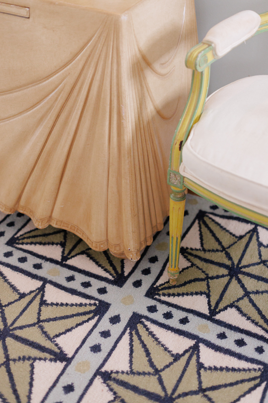 Star Rug - Sage, Navy, Sky Blue and Eggshell