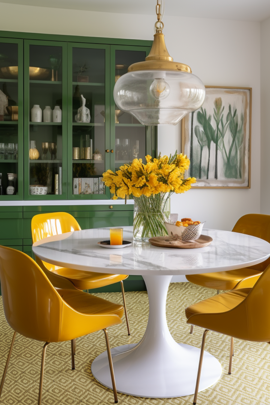 Diamond Rug Sample - Lime and Olive