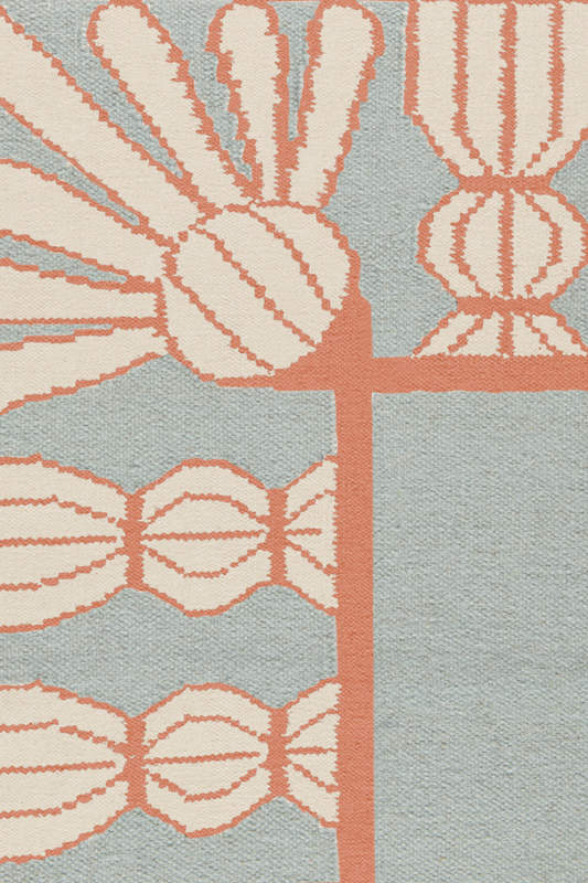 Tassel Rug - Sky Blue, Topaz and Eggshell