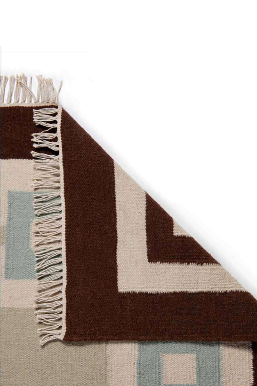 Chain Rug - Celadon, Sky Blue, Chocolate and Eggshell