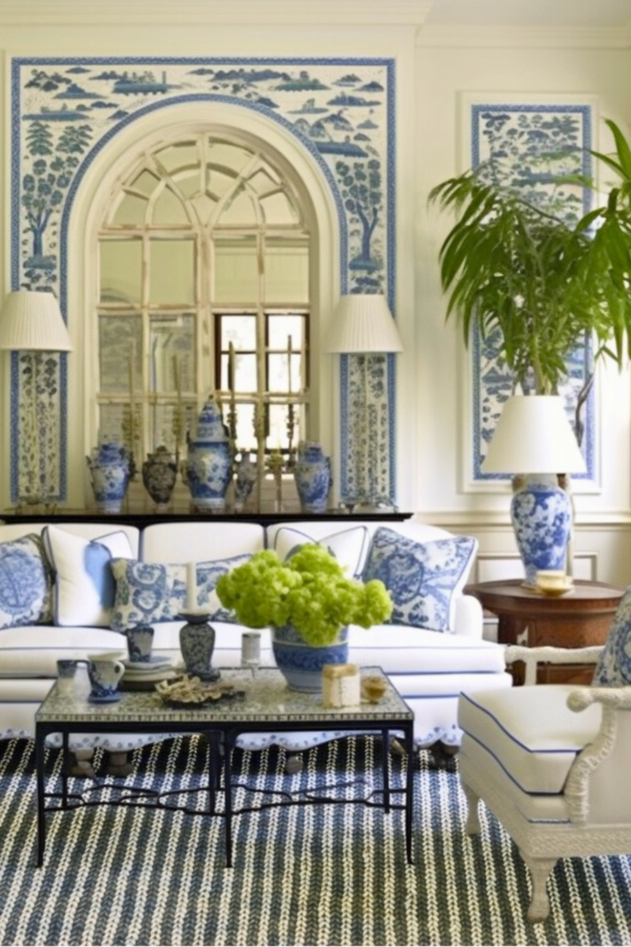 Braid Rug Sample - Navy and Sky Blue