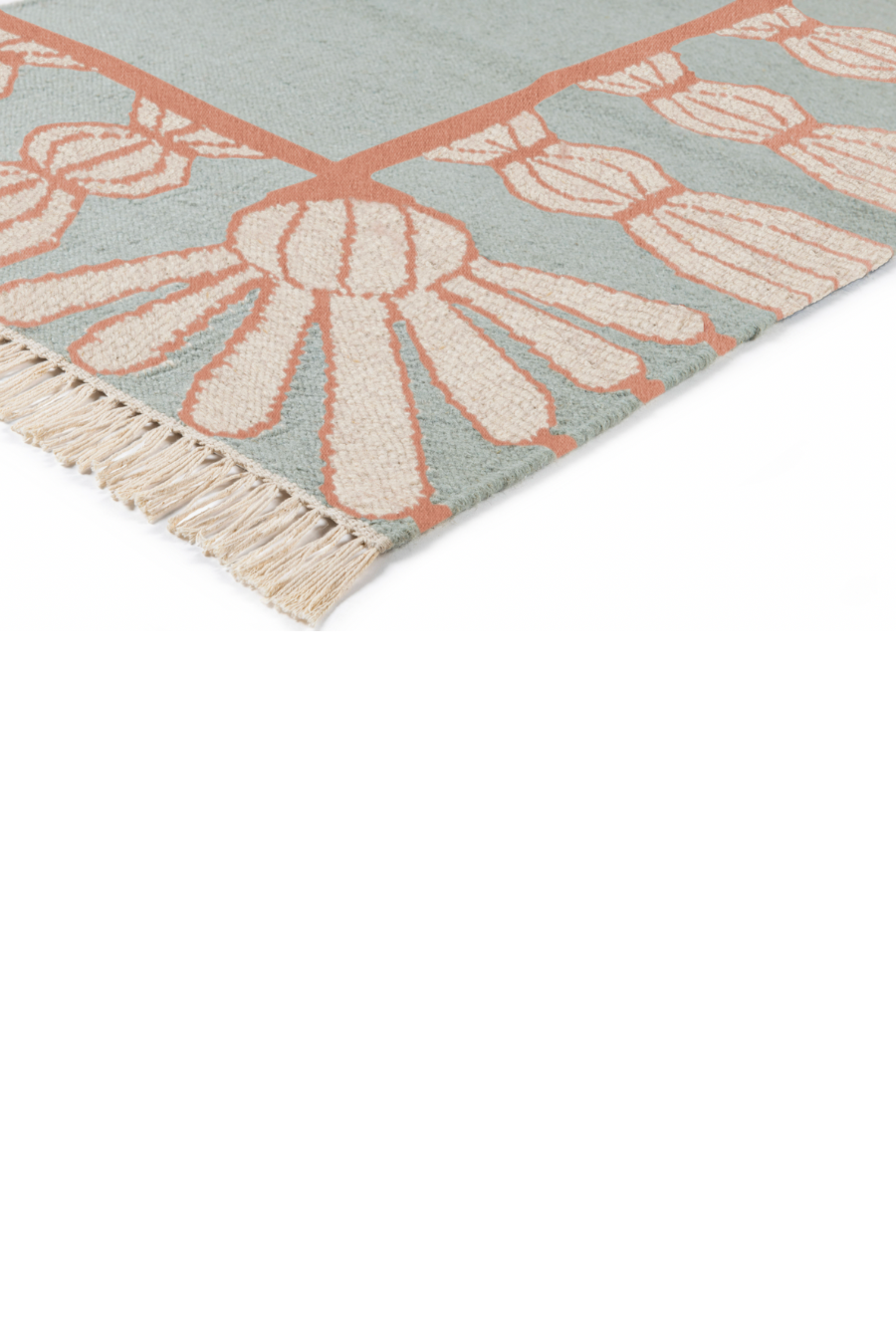 Tassel Rug - Sky Blue, Topaz and Eggshell