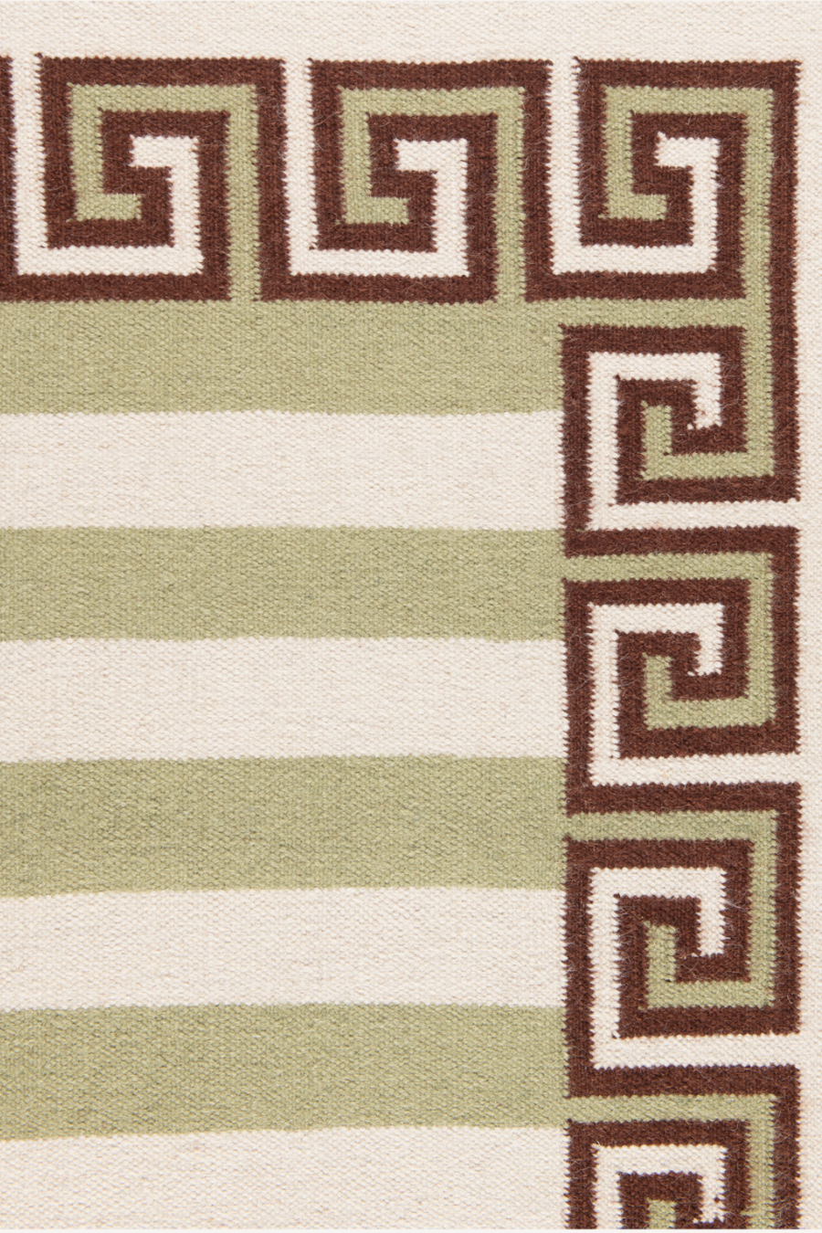 Stripe Rug - Sage, Chocolate and Eggshell