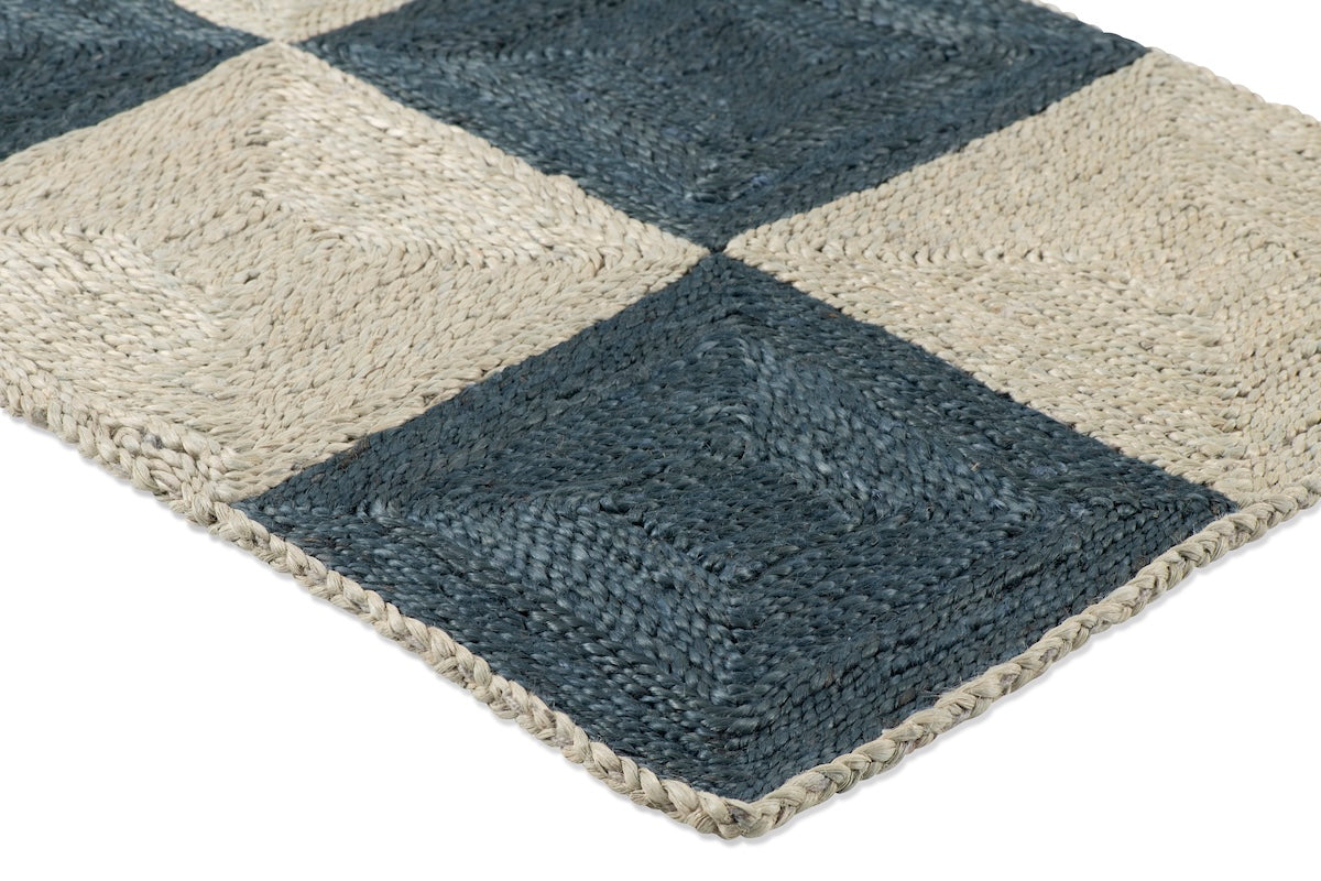 Block Rug - Navy and Sky Blue