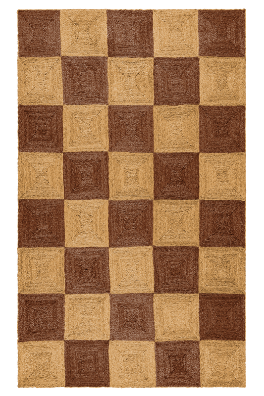 Handwoven jute rug in Chocolate and Natural by Part & Parcel Goods
