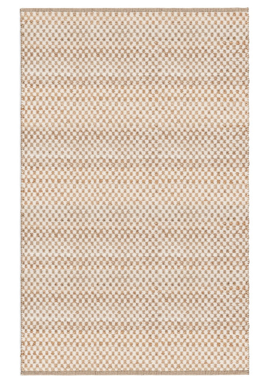 Check Rug Sample - Natural and Eggshell