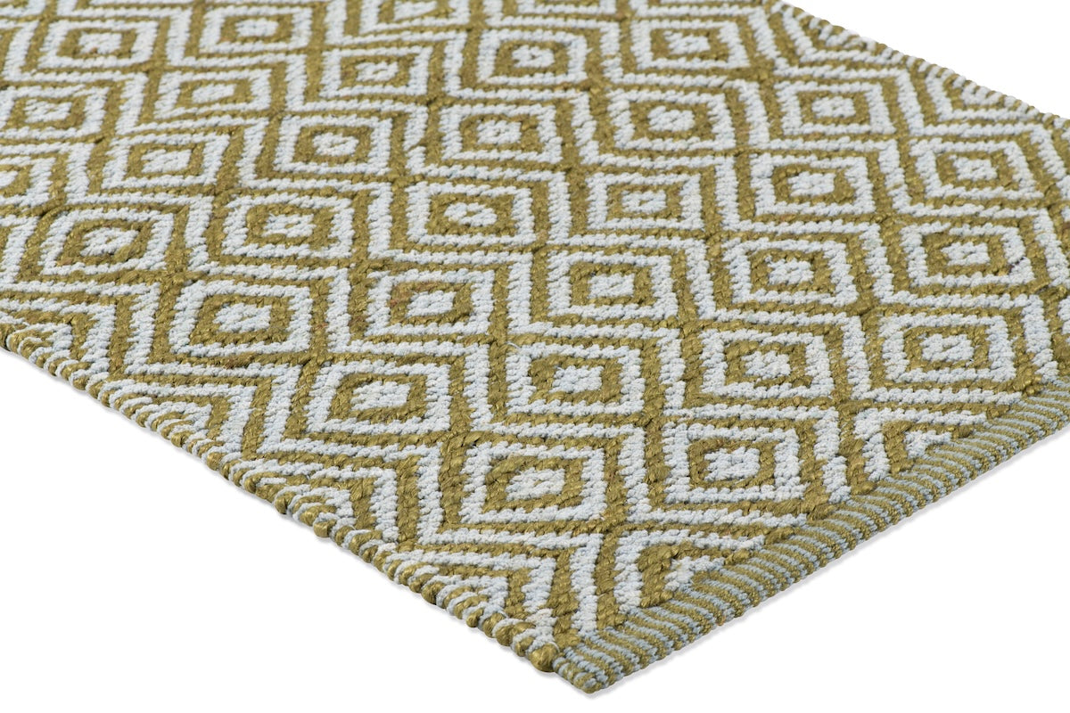 Diamond Rug - Moss and Pale Blue
