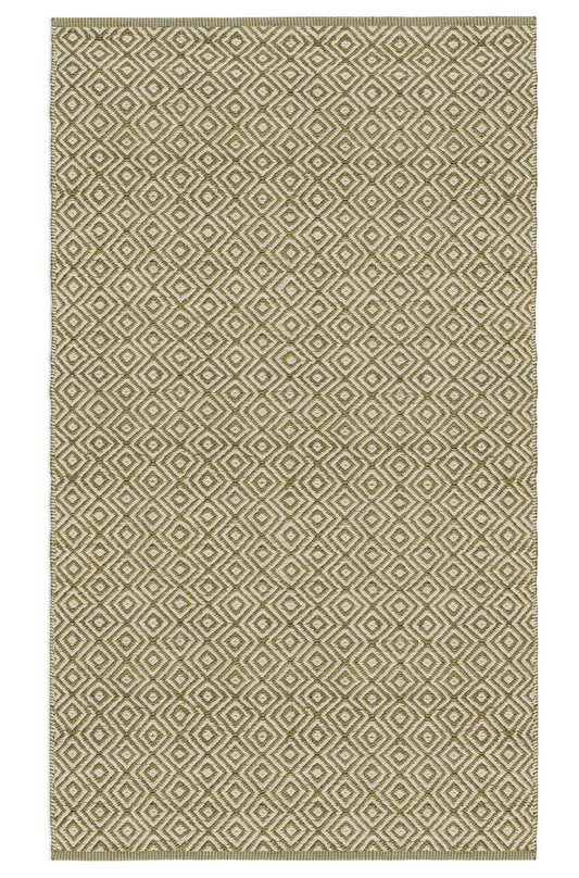 Diamond Rug Sample - Moss and Eggshell