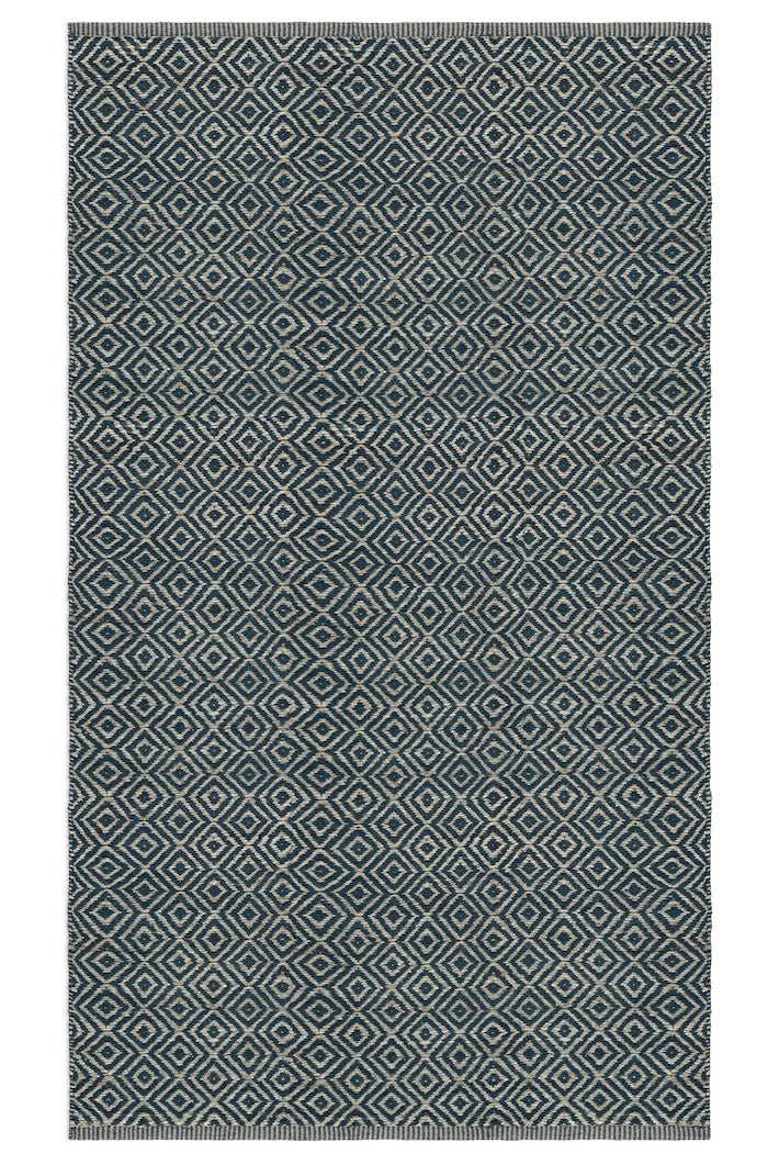 Diamond Rug Sample - Sky Blue and Sapphire