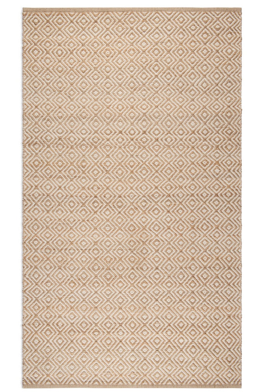 Diamond Rug Sample - Natural and Eggshell