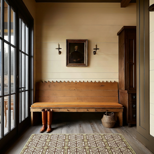 Star Rug - Celadon, Chocolate, Sage and Eggshell