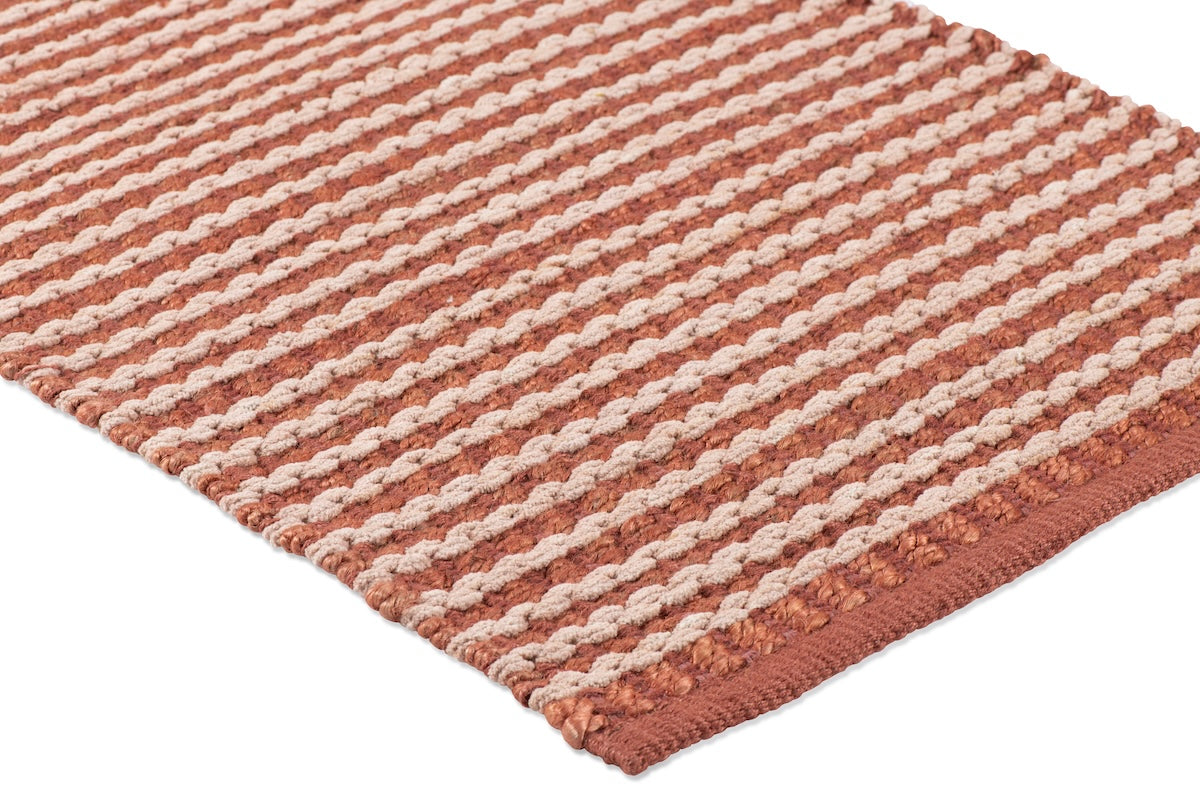 Scallop Stripe Rug - Topaz and Bisque