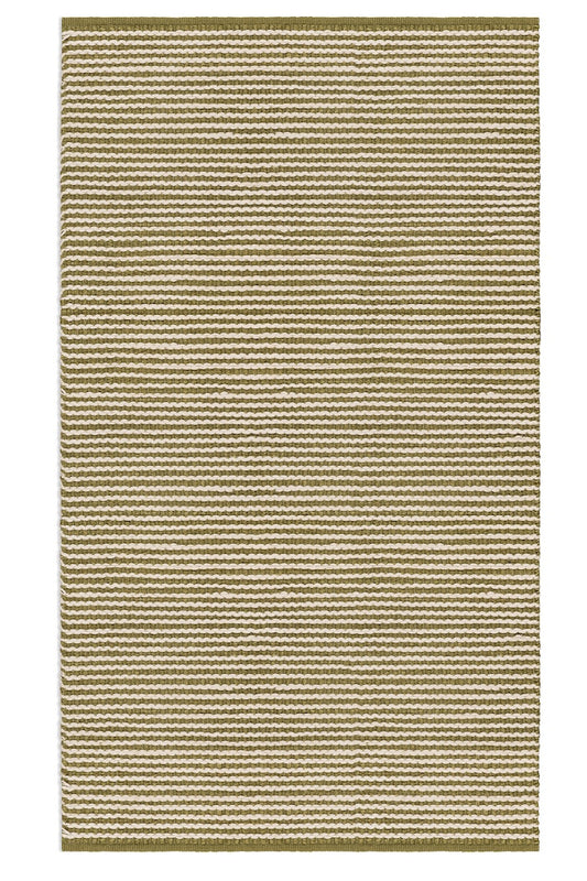 Scallop Stripe Rug Sample - Moss and Eggshell