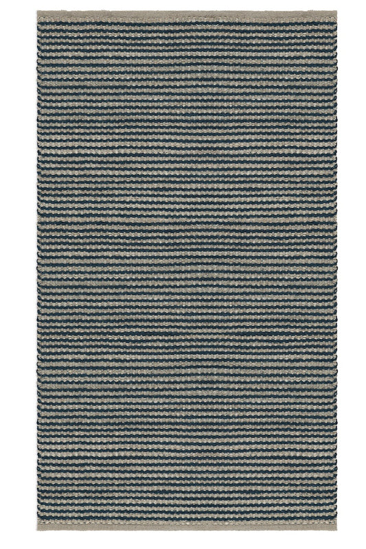Scallop Stripe Rug Sample - Sky Blue and Sapphire