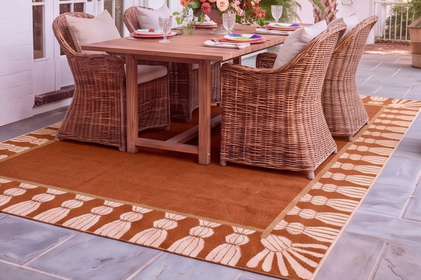Tassel Performance Indoor/Outdoor Rug - Shingle Row