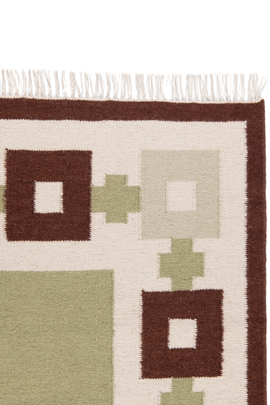 Chain Rug - Sage, Chocolate, Celadon and Eggshell