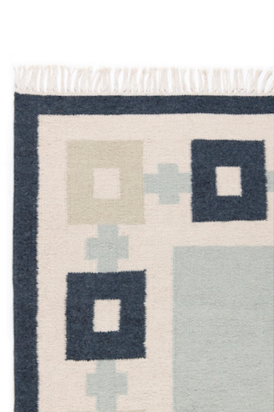 Chain Rug - Sky Blue, Navy, Celadon and Eggshell