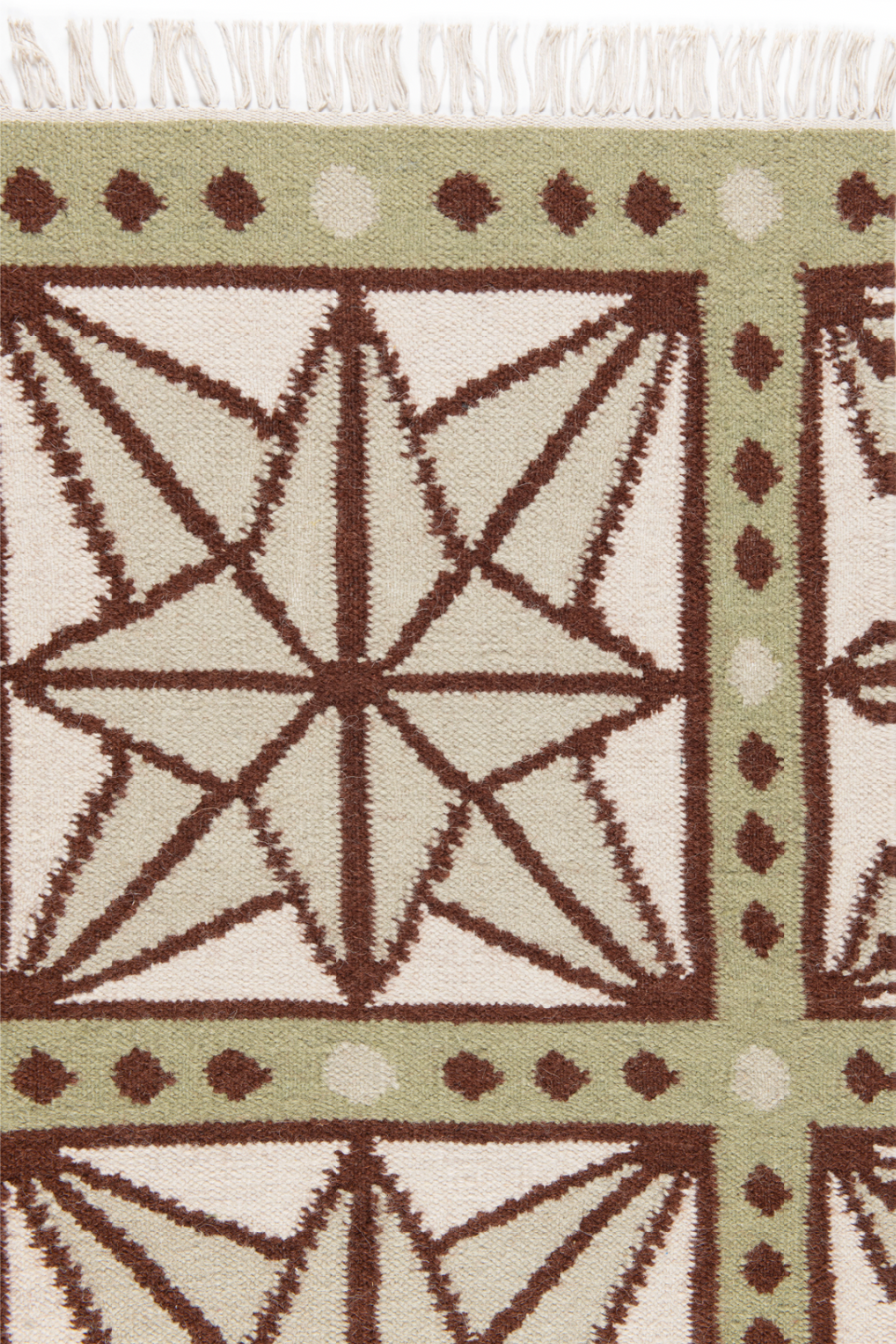 Star Rug - Celadon, Chocolate, Sage and Eggshell