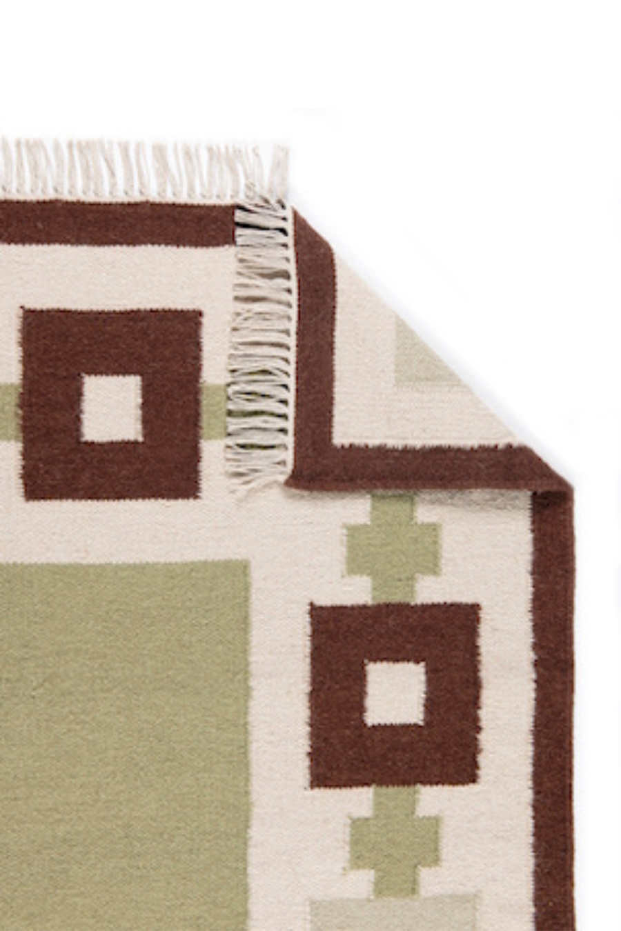 Chain Rug - Sage, Chocolate, Celadon and Eggshell
