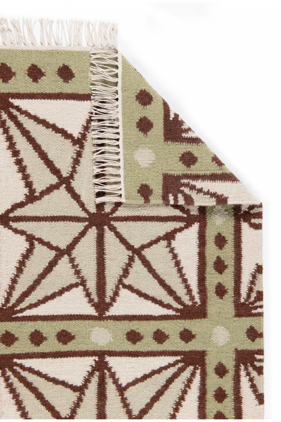 Star Rug - Celadon, Chocolate, Sage and Eggshell