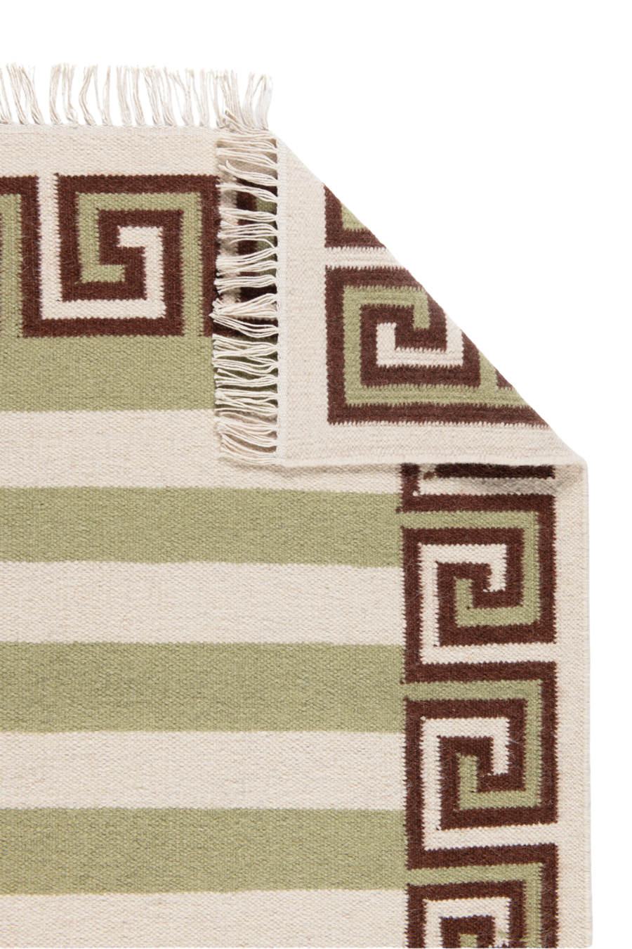 Stripe Rug - Sage, Chocolate and Eggshell