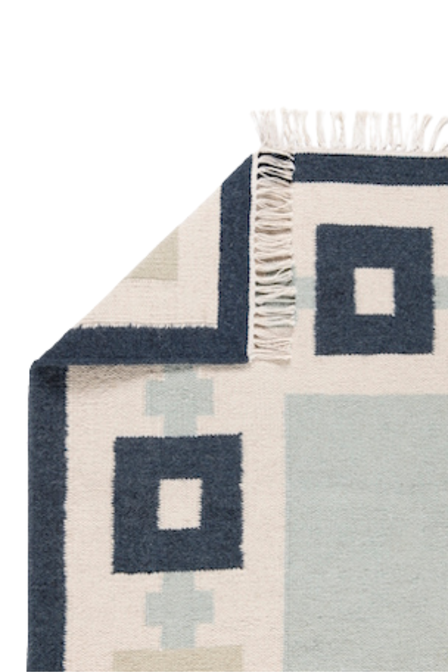 Chain Rug - Sky Blue, Navy, Celadon and Eggshell