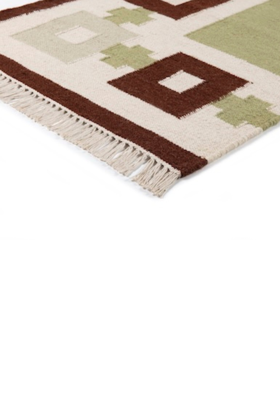 Chain Rug - Sage, Chocolate, Celadon and Eggshell