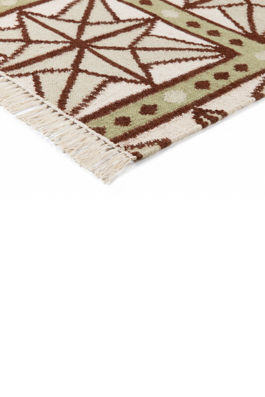 Star Rug - Celadon, Chocolate, Sage and Eggshell