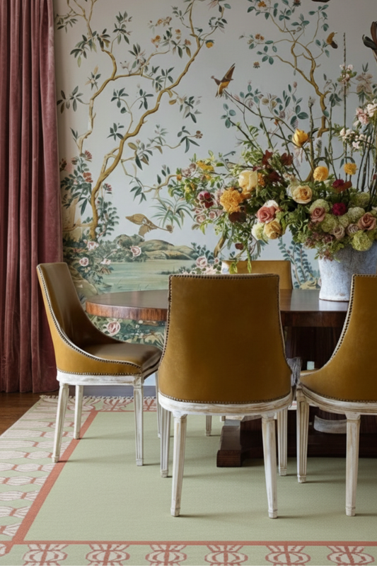 Tassel Rug - Celadon, Topaz and Eggshell