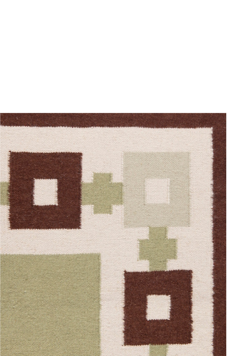 Chain Rug - Sage, Chocolate, Celadon and Eggshell