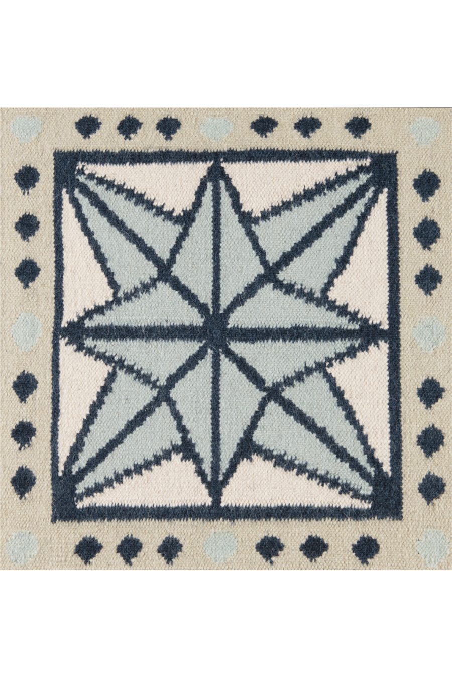 Star Rug - Celadon, Navy, Sky Blue and Eggshell
