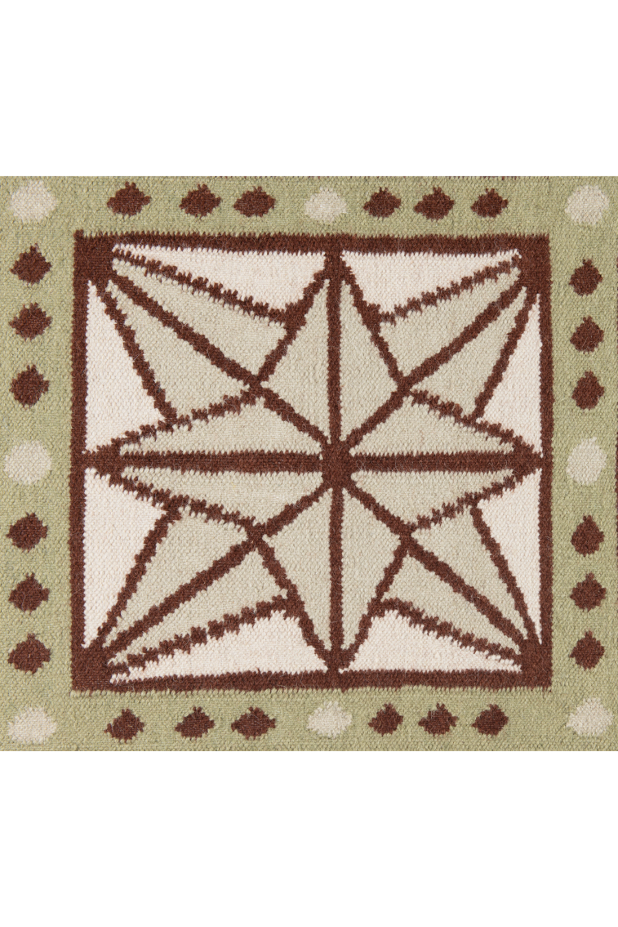 Star Rug - Celadon, Chocolate, Sage and Eggshell