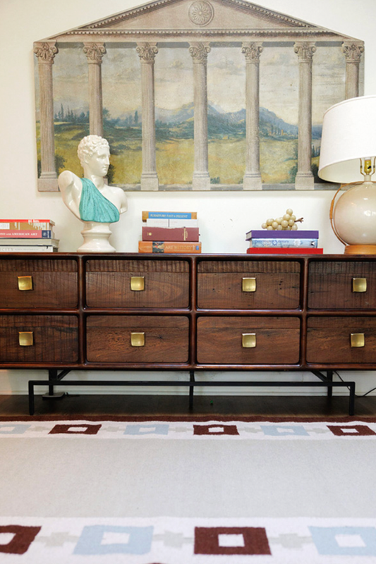 Chain Rug - Celadon, Sky Blue, Chocolate and Eggshell