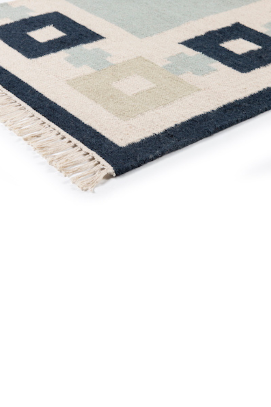 Chain Rug - Sky Blue, Navy, Celadon and Eggshell