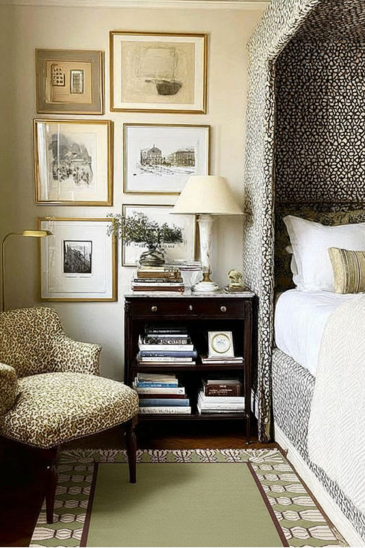 Tassel Rug - Sage, Chocolate and Eggshell