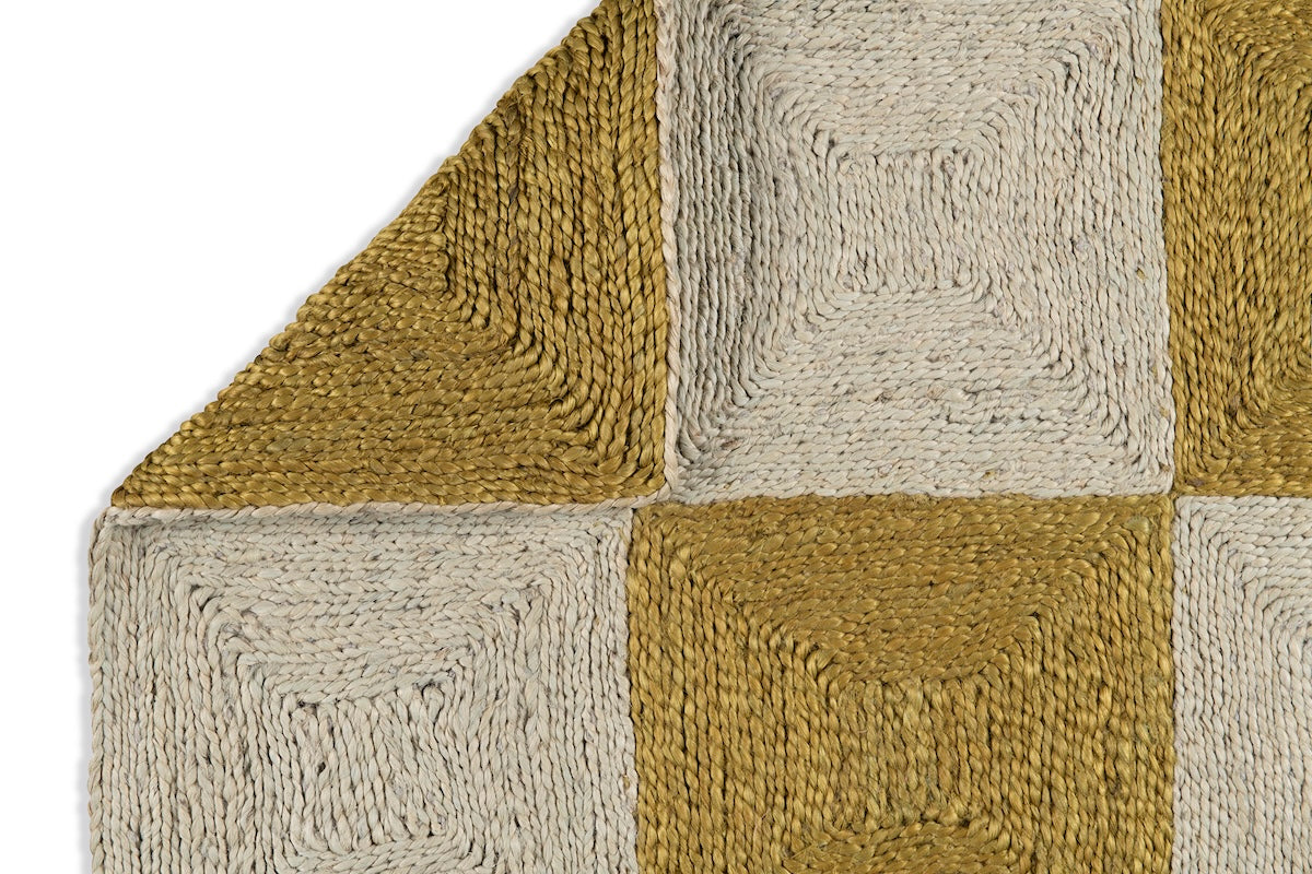 Block Rug - Olive and Sky Bue