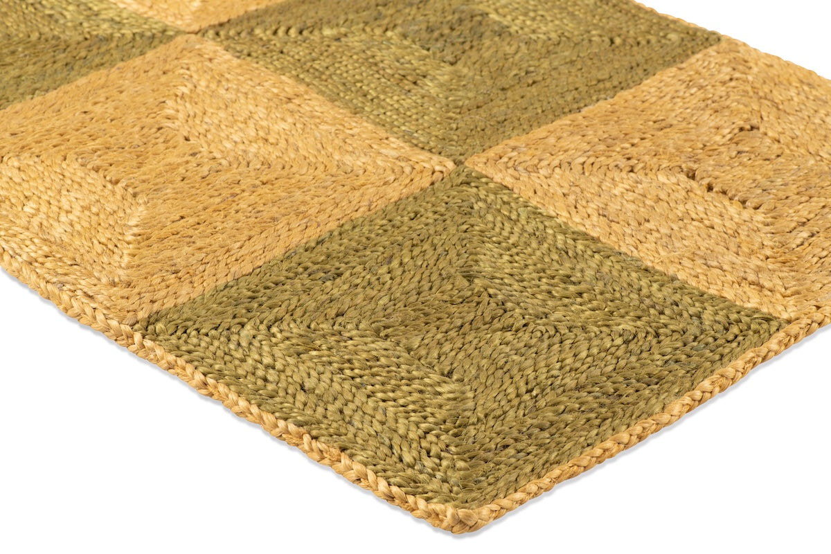 Block Rug - Mustard and Olive