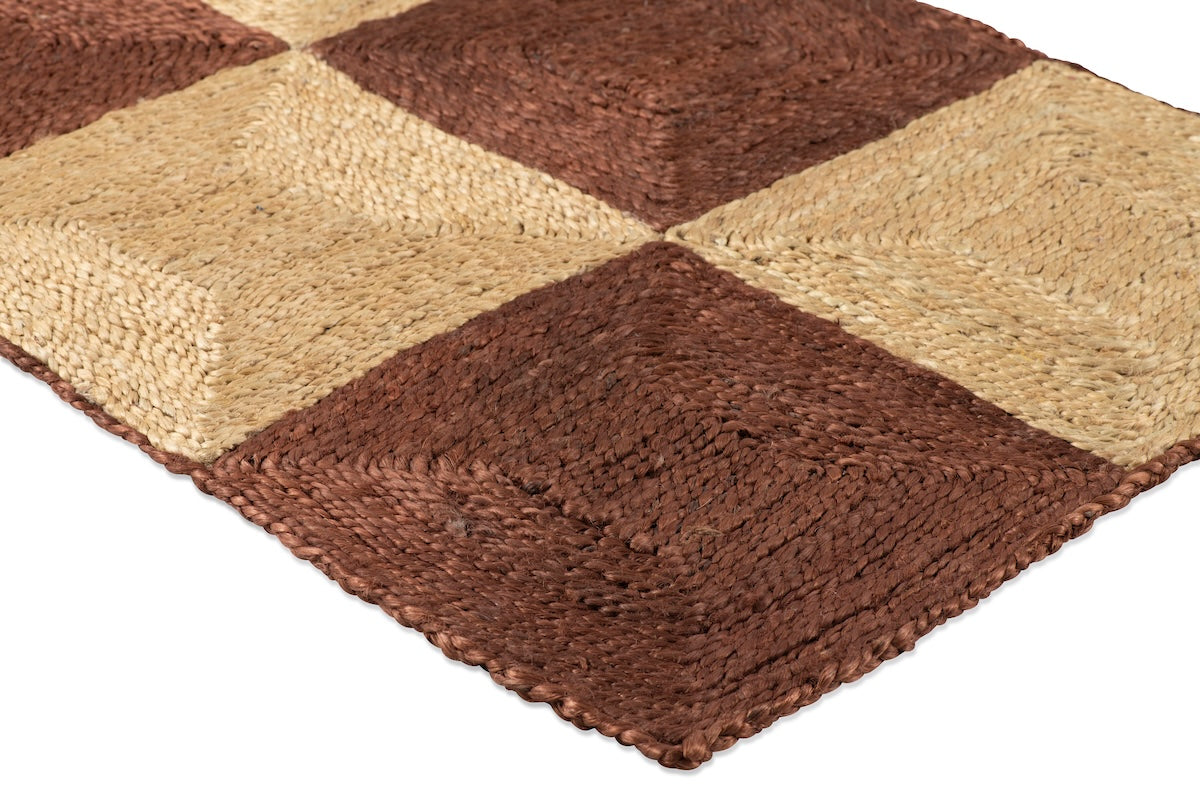 Block Rug - Chocolate and Natural
