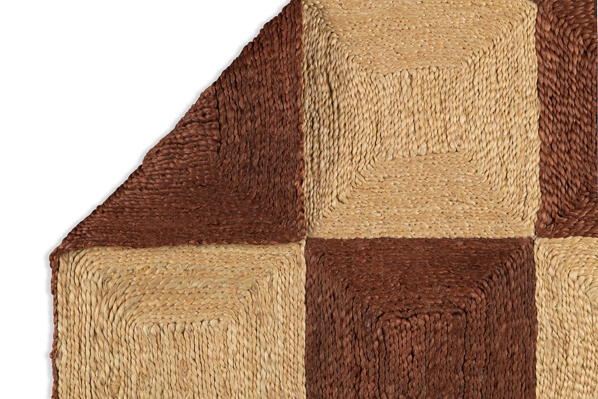 Block Rug - Chocolate and Natural