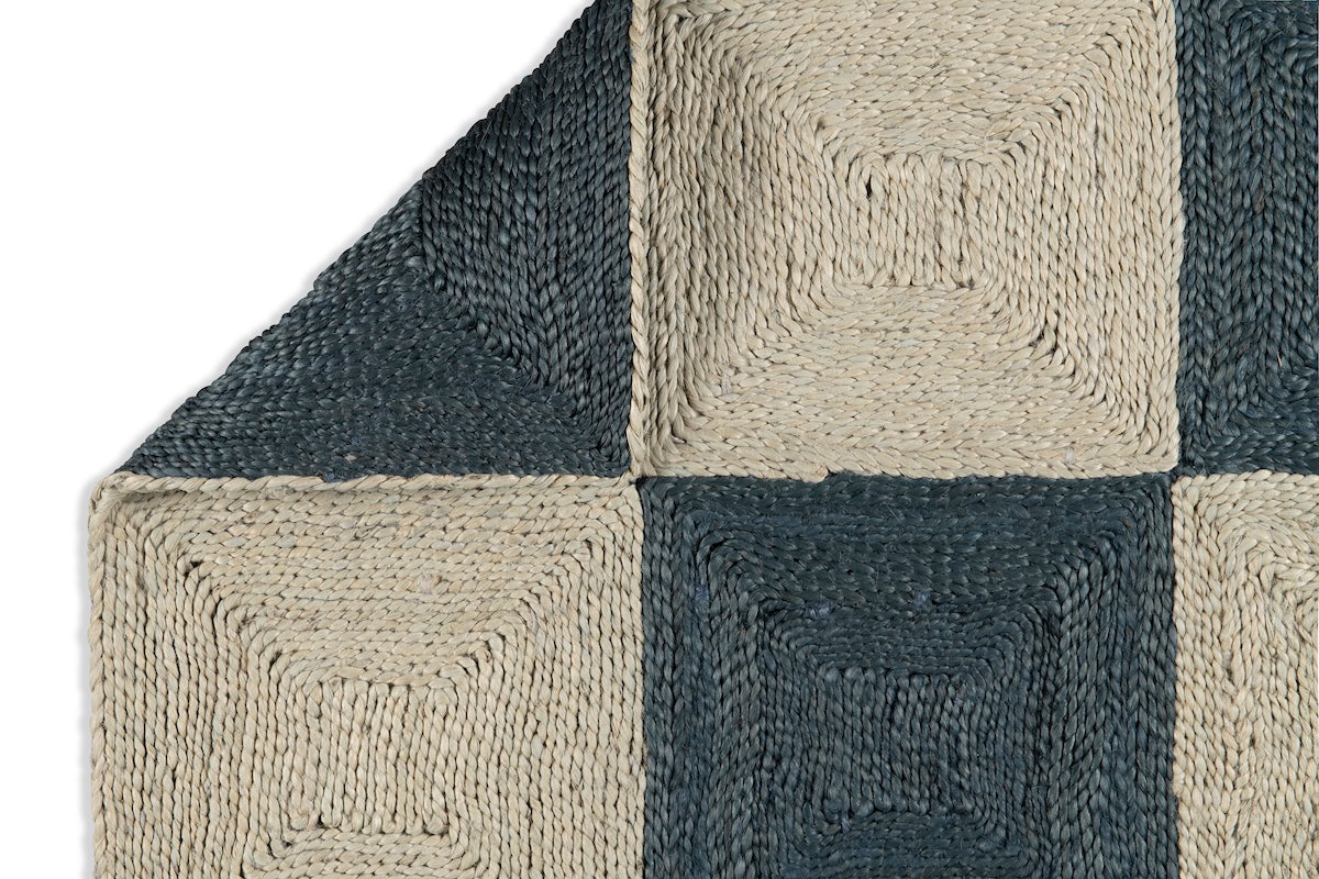 Block Rug - Navy and Sky Blue