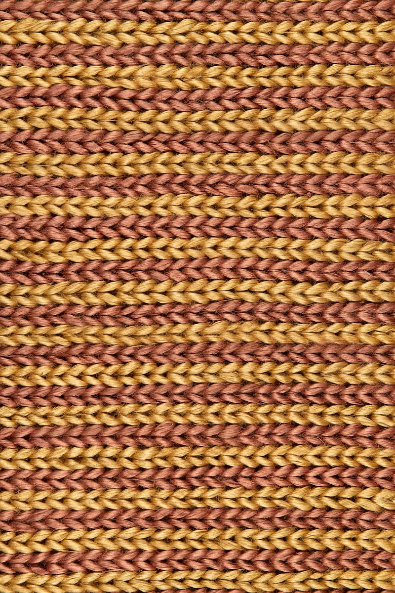 Handwoven jute rug sample in Topaz and Mustard by Part & Parcel Goods