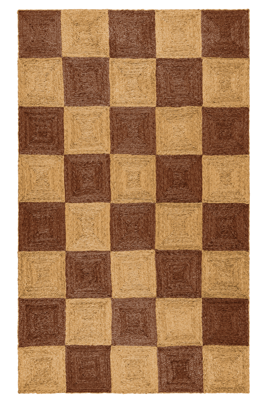 Handwoven jute rug in Chocolate and Natural by Part & Parcel Goods