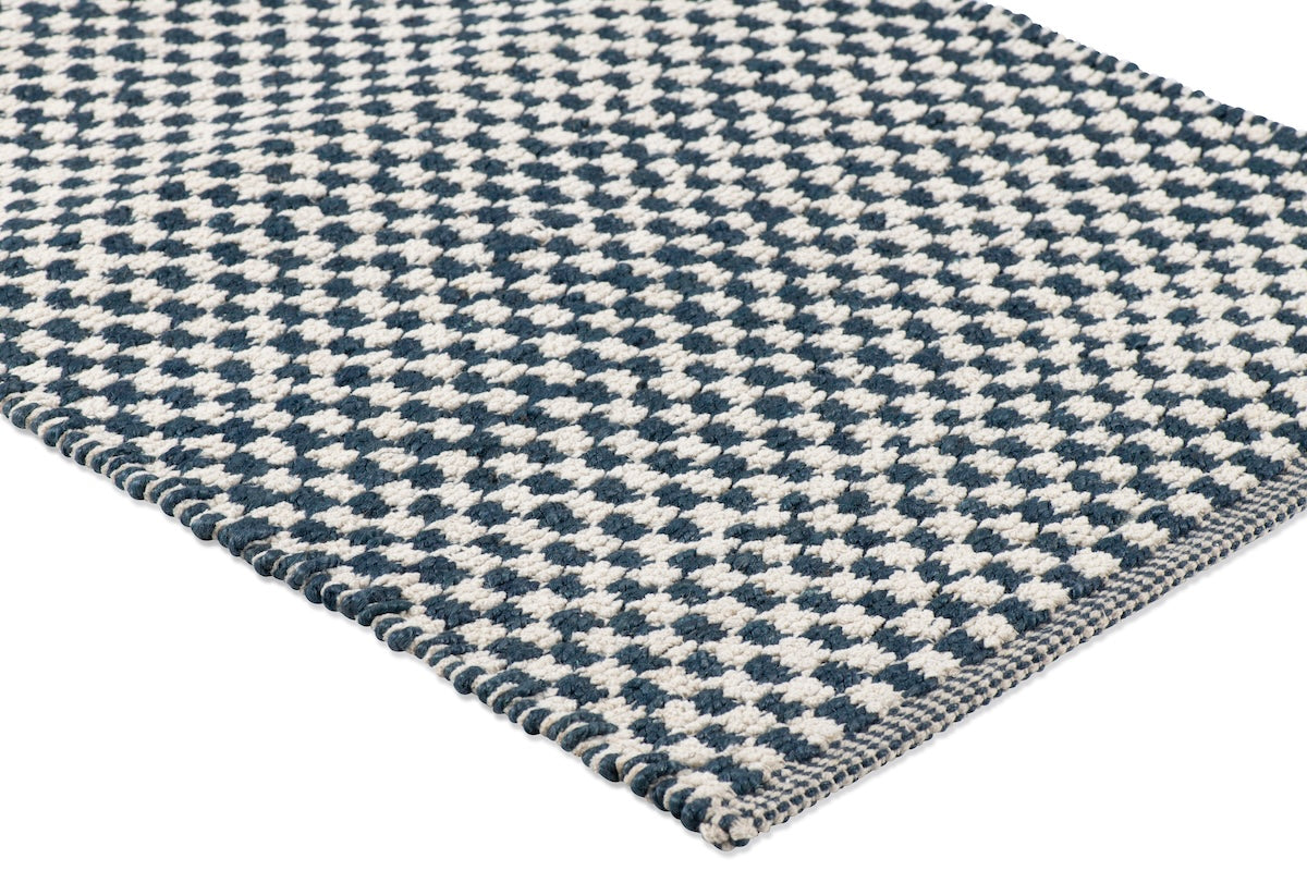Check Rug - Sapphire and Eggshell