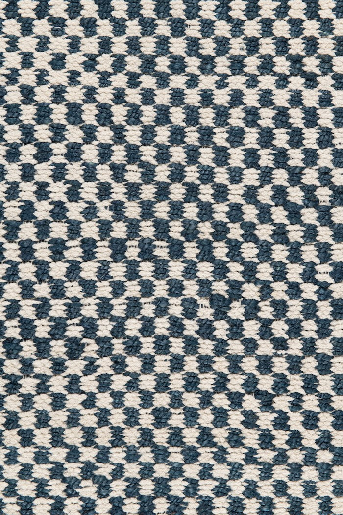 Handwoven hemp and chenille rug in Sapphire and Eggshell by Part & Parcel Goods