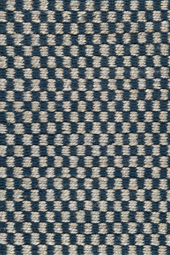 Handwoven hemp and chenille rug in Sky Blue and Navy by Part & Parcel Goods