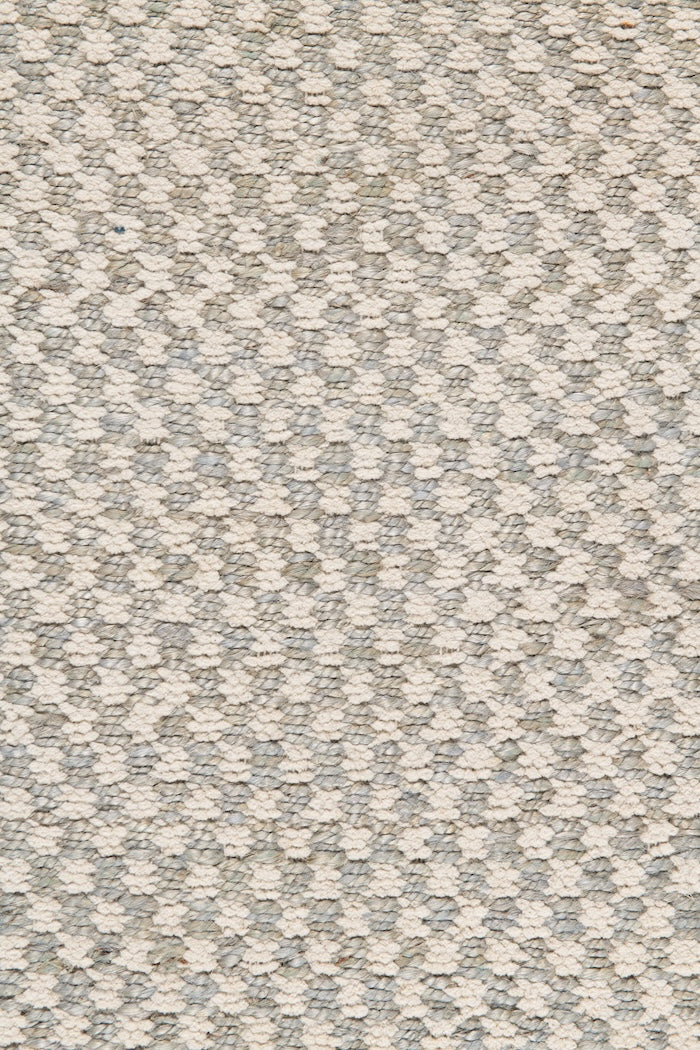 Handwoven hemp and chenille rug in Sky Blue and Eggshell by Part & Parcel Goods