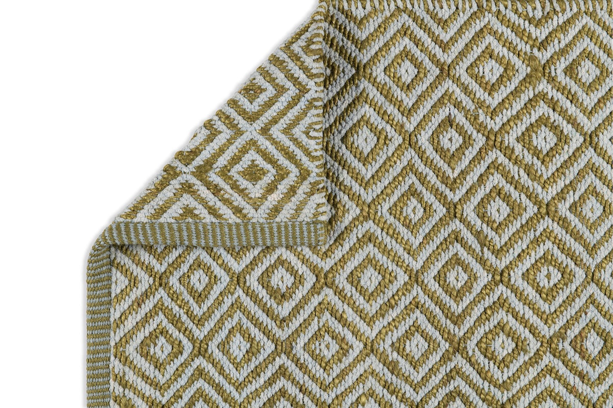 Diamond Rug - Moss and Pale Blue